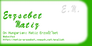 erzsebet matiz business card
